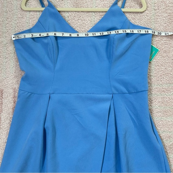NWT Gianni Bini Mini Dress Blue Faux Wrap Wedding Guest Summer Dress Size XL - Picture 7 of 13